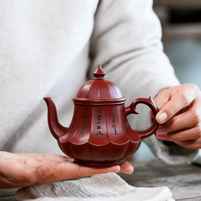 Yixing Zisha Teapot [Antique Lamp] (Dahongpao - 220ml) - YIQIN TEA HOUSE | yiqinteahouse.com | 200-300ml, new arrival, teapot, teaware, zisha teapot