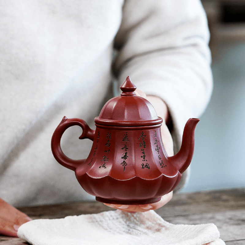 Yixing Zisha Teapot [Antique Lamp] (Dahongpao - 220ml) - YIQIN TEA HOUSE | yiqinteahouse.com | 200-300ml, new arrival, teapot, teaware, zisha teapot