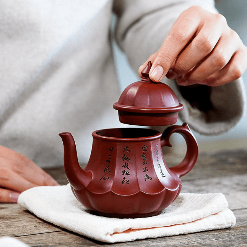 Yixing Zisha Teapot [Antique Lamp] (Dahongpao - 220ml) - YIQIN TEA HOUSE | yiqinteahouse.com | 200-300ml, new arrival, teapot, teaware, zisha teapot