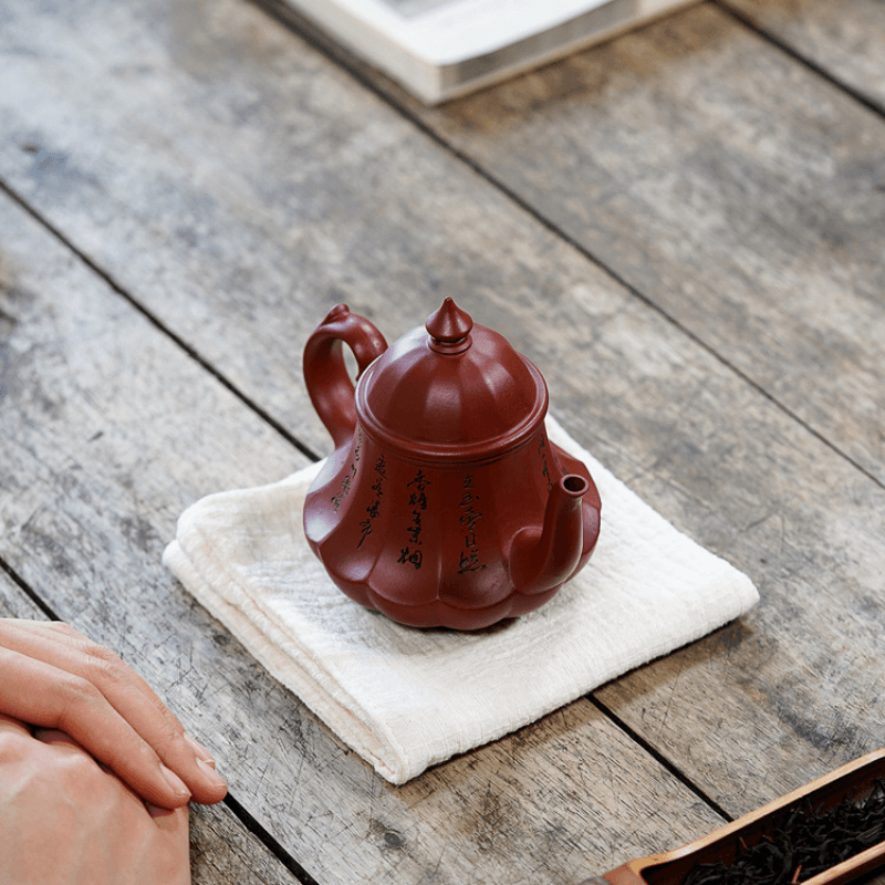 Yixing Zisha Teapot [Antique Lamp] (Dahongpao - 220ml) - YIQIN TEA HOUSE | yiqinteahouse.com | 200-300ml, new arrival, teapot, teaware, zisha teapot