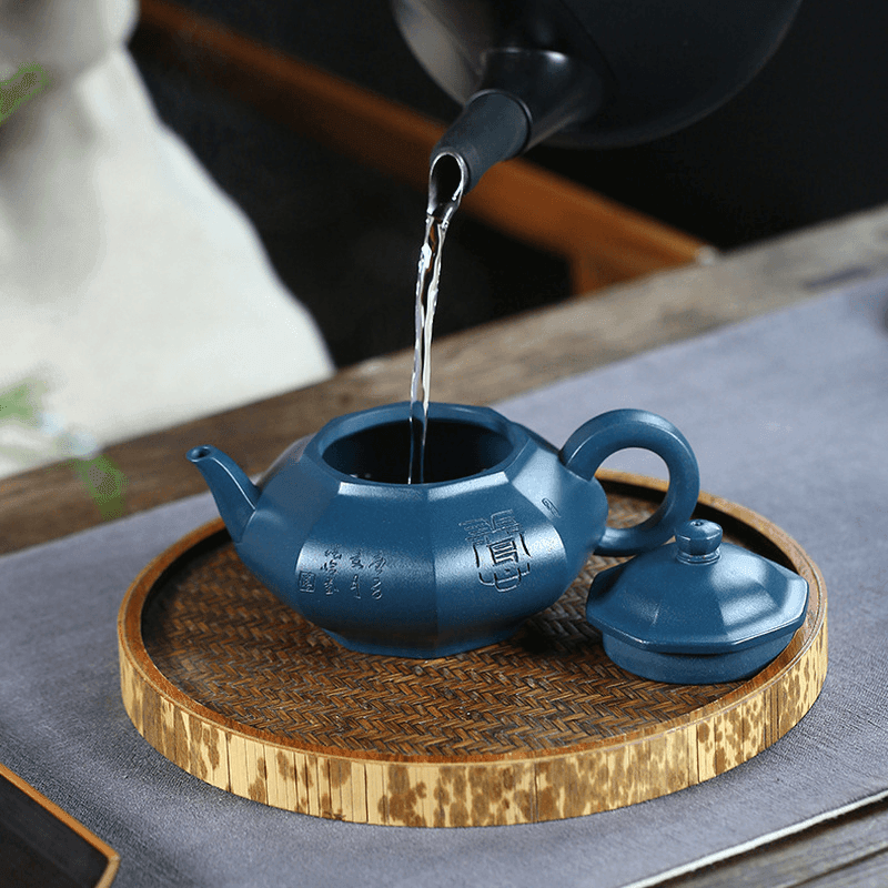 Yixing Zisha Teapot [Bafang Baoling] (Tian Qing Ni - 270ml) - YIQIN TEA HOUSE | yiqinteahouse.com | 200-300ml, teapot, teaware, zisha teapot