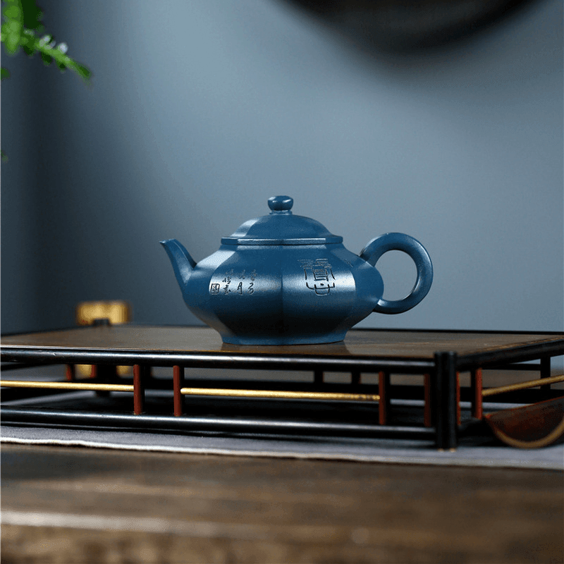 Yixing Zisha Teapot [Bafang Baoling] (Tian Qing Ni - 270ml) - YIQIN TEA HOUSE | yiqinteahouse.com | 200-300ml, teapot, teaware, zisha teapot