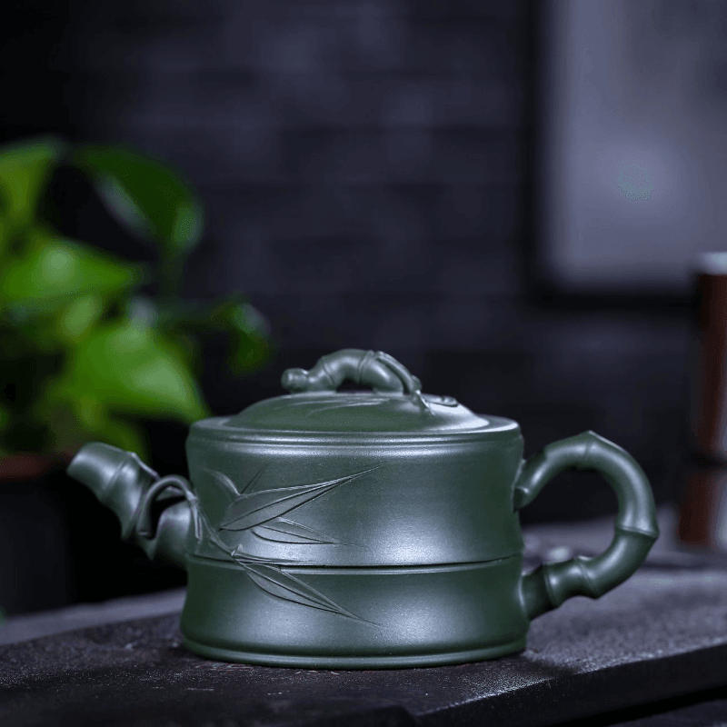 Yixing Zisha Teapot [Bamboo] (Lu Ni - 250ml) - YIQIN TEA HOUSE | yiqinteahouse.com | 200-300ml, new arrival, teapot, teaware, zisha teapot