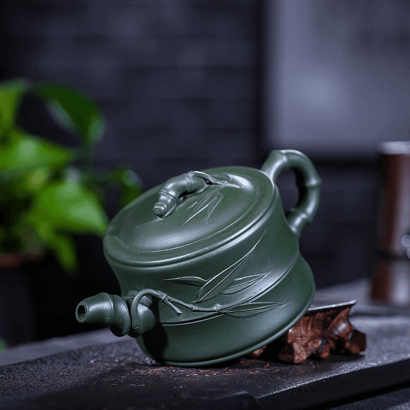 Yixing Zisha Teapot [Bamboo] (Lu Ni - 250ml) - YIQIN TEA HOUSE | yiqinteahouse.com | 200-300ml, new arrival, teapot, teaware, zisha teapot