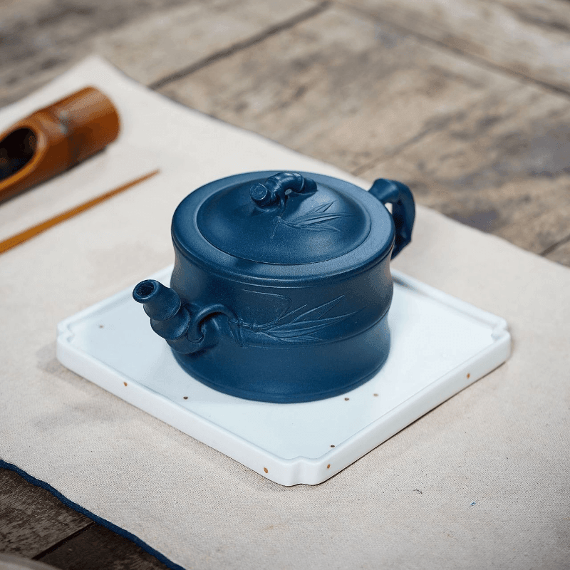 Yixing Zisha Teapot [Bamboo] (Tian Qing Ni - 320ml) - YIQIN TEA HOUSE | yiqinteahouse.com | >300ml, new arrival, teapot, teaware, zisha teapot