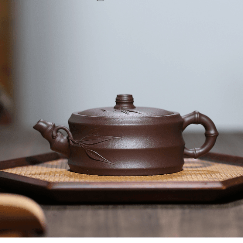 Yixing Zisha Teapot [Bamboo] (Zi Ni - 240ml) - YIQIN TEA HOUSE | yiqinteahouse.com | 200-300ml, teapot, teaware, zisha teapot