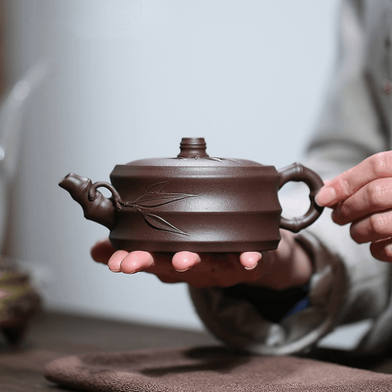 Yixing Zisha Teapot [Bamboo] (Zi Ni - 240ml) - YIQIN TEA HOUSE | yiqinteahouse.com | 200-300ml, teapot, teaware, zisha teapot