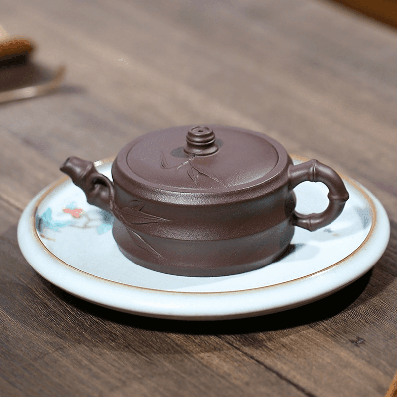 Yixing Zisha Teapot [Bamboo] (Zi Ni - 240ml) - YIQIN TEA HOUSE | yiqinteahouse.com | 200-300ml, teapot, teaware, zisha teapot