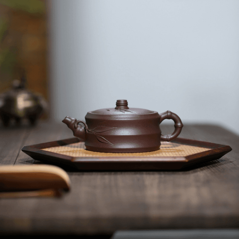 Yixing Zisha Teapot [Bamboo] (Zi Ni - 240ml) - YIQIN TEA HOUSE | yiqinteahouse.com | 200-300ml, teapot, teaware, zisha teapot