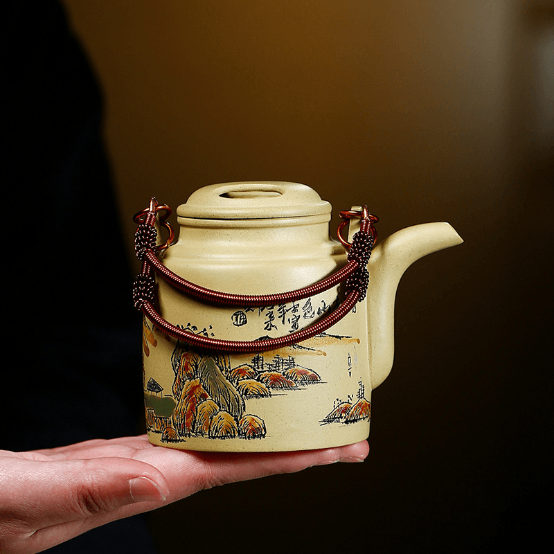 Yixing Zisha Teapot [Barrel] (Lu Ni - 300ml) - YIQIN TEA HOUSE | yiqinteahouse.com | >300ml, new arrival, teapot, teaware, zisha teapot