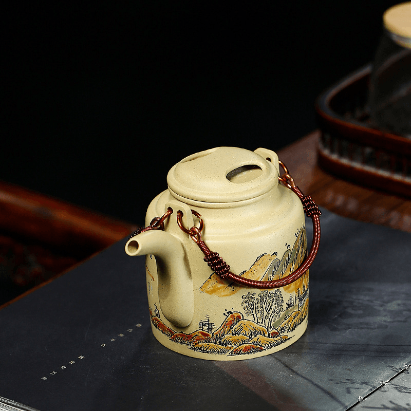 Yixing Zisha Teapot [Barrel] (Lu Ni - 300ml) - YIQIN TEA HOUSE | yiqinteahouse.com | >300ml, new arrival, teapot, teaware, zisha teapot