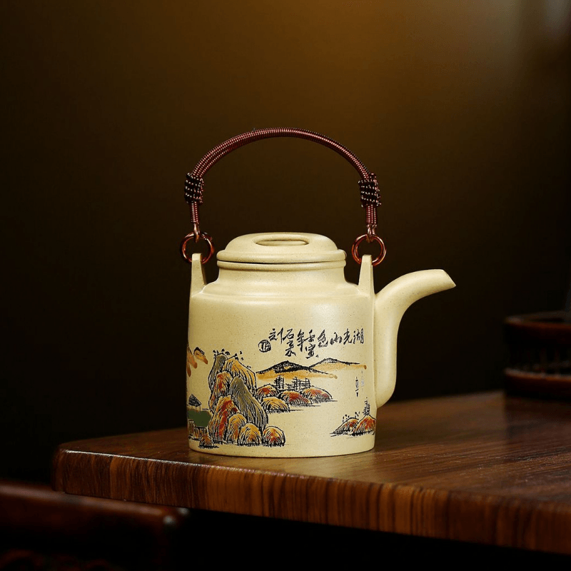 Yixing Zisha Teapot [Barrel] (Lu Ni - 300ml) - YIQIN TEA HOUSE | yiqinteahouse.com | >300ml, new arrival, teapot, teaware, zisha teapot