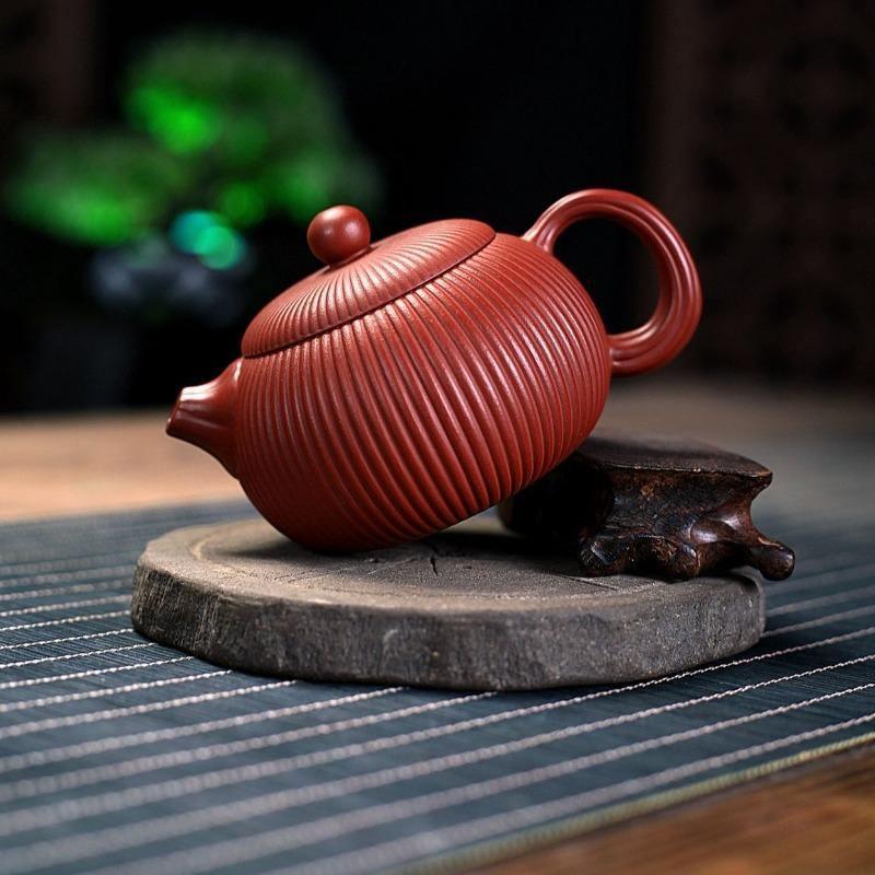 Yixing Zisha Teapot [Begonia Xishi] (Dahongpao - 200ml) - YIQIN TEA HOUSE | yiqinteahouse.com | 200-300ml, teapot, teaware, zisha teapot