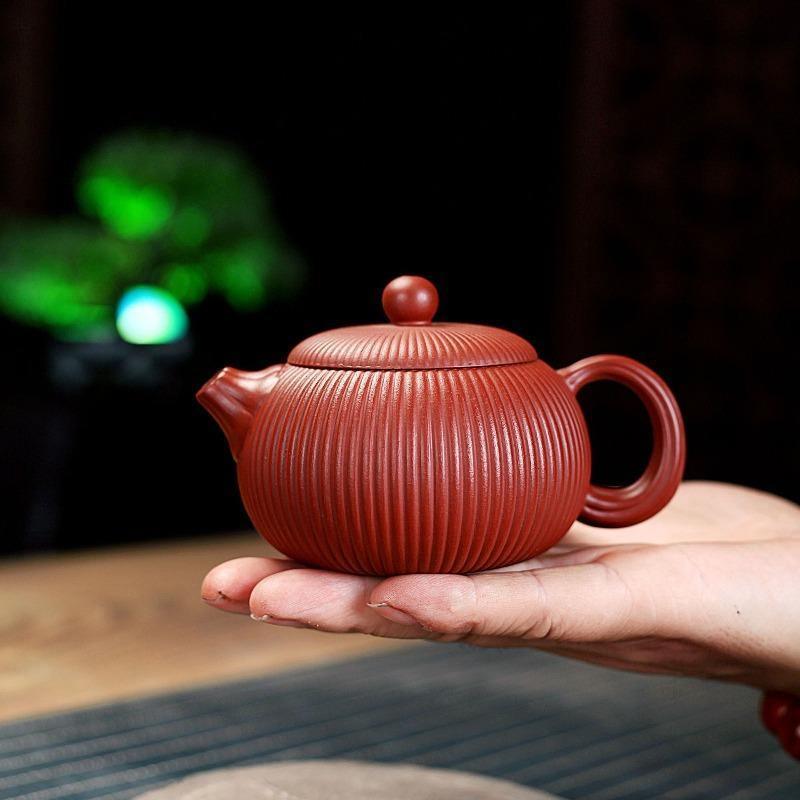 Yixing Zisha Teapot [Begonia Xishi] (Dahongpao - 200ml) - YIQIN TEA HOUSE | yiqinteahouse.com | 200-300ml, teapot, teaware, zisha teapot