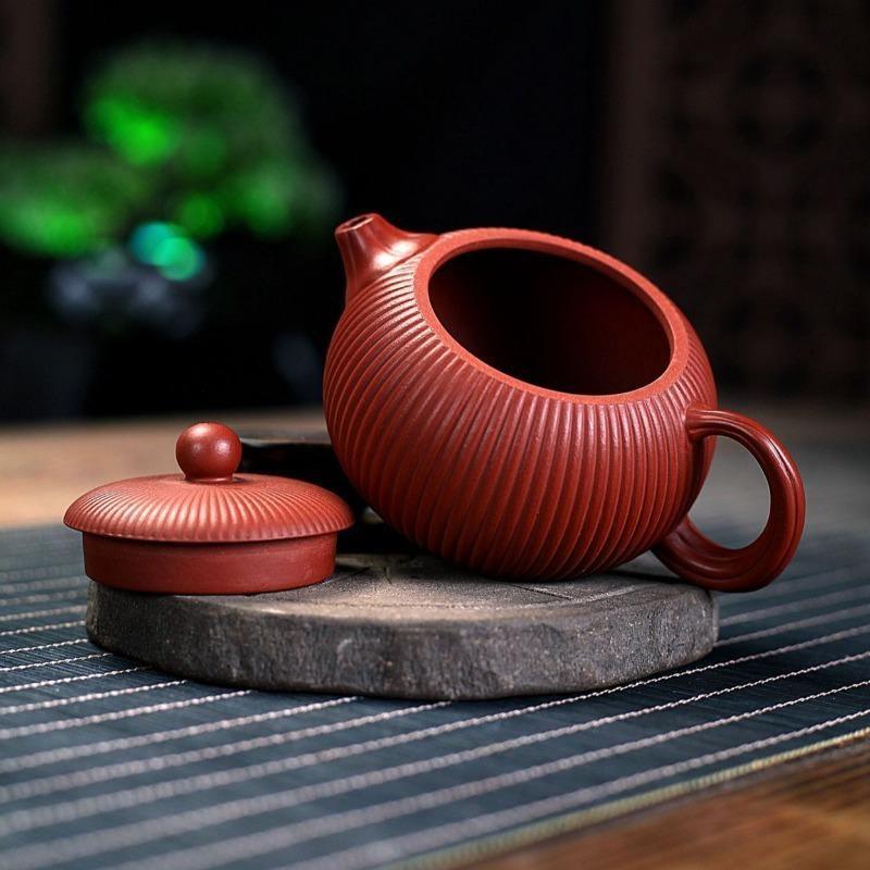 Yixing Zisha Teapot [Begonia Xishi] (Dahongpao - 200ml) - YIQIN TEA HOUSE | yiqinteahouse.com | 200-300ml, teapot, teaware, zisha teapot