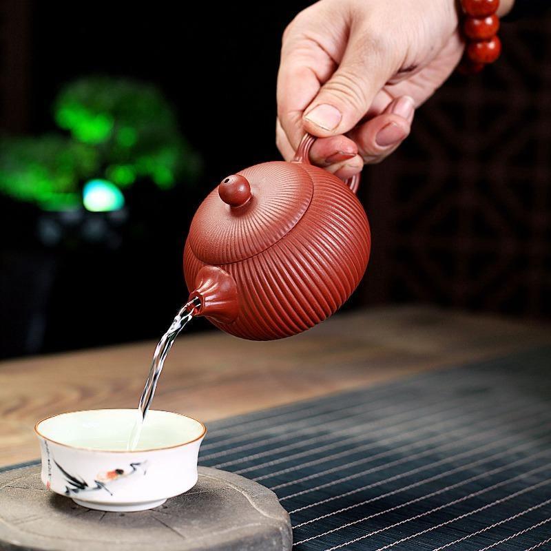 Yixing Zisha Teapot [Begonia Xishi] (Dahongpao - 200ml) - YIQIN TEA HOUSE | yiqinteahouse.com | 200-300ml, teapot, teaware, zisha teapot