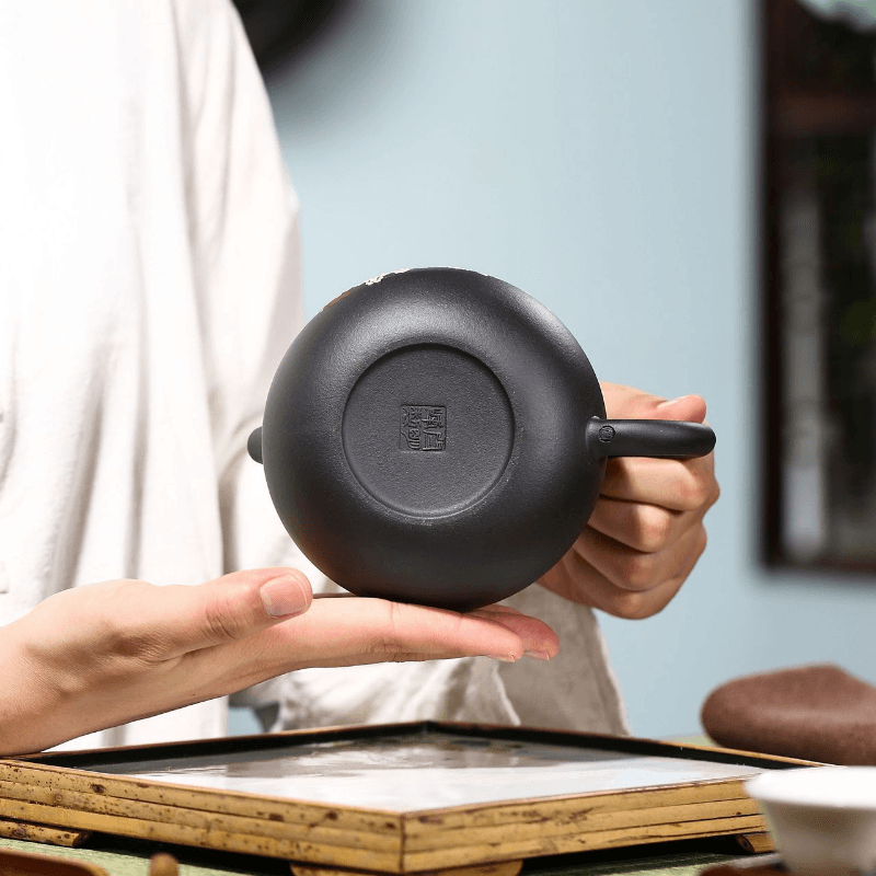 Yixing Zisha Teapot [Big Plum Blossom Xishi] (Hei Jin Sha - 430ml) - YIQIN TEA HOUSE | yiqinteahouse.com | >300ml, new arrival, teapot, teaware, zisha teapot