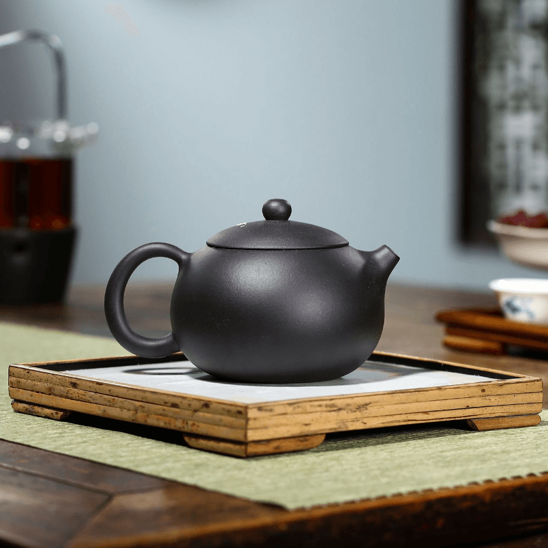 Yixing Zisha Teapot [Big Plum Blossom Xishi] (Hei Jin Sha - 430ml) - YIQIN TEA HOUSE | yiqinteahouse.com | >300ml, new arrival, teapot, teaware, zisha teapot