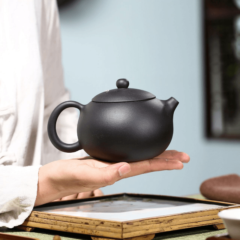 Yixing Zisha Teapot [Big Plum Blossom Xishi] (Hei Jin Sha - 430ml) - YIQIN TEA HOUSE | yiqinteahouse.com | >300ml, new arrival, teapot, teaware, zisha teapot