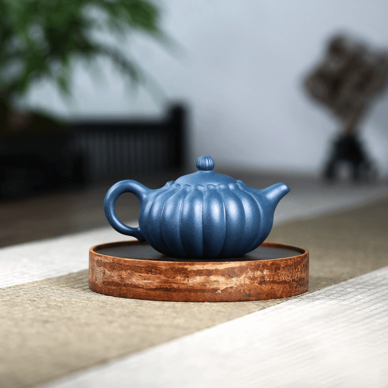 Yixing Zisha Teapot [Chrysanthemum Pot] (Tian Qing Ni - 200ml) - YIQIN TEA HOUSE | yiqinteahouse.com | 200-300ml, teapot, teaware, zisha teapot