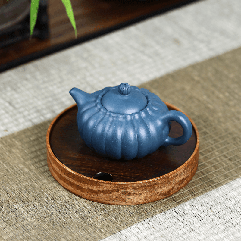 Yixing Zisha Teapot [Chrysanthemum Pot] (Tian Qing Ni - 200ml) - YIQIN TEA HOUSE | yiqinteahouse.com | 200-300ml, teapot, teaware, zisha teapot