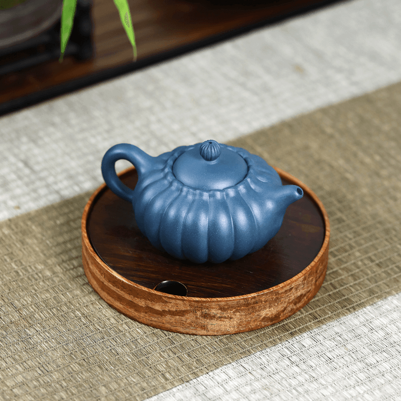 Yixing Zisha Teapot [Chrysanthemum Pot] (Tian Qing Ni - 200ml) - YIQIN TEA HOUSE | yiqinteahouse.com | 200-300ml, teapot, teaware, zisha teapot