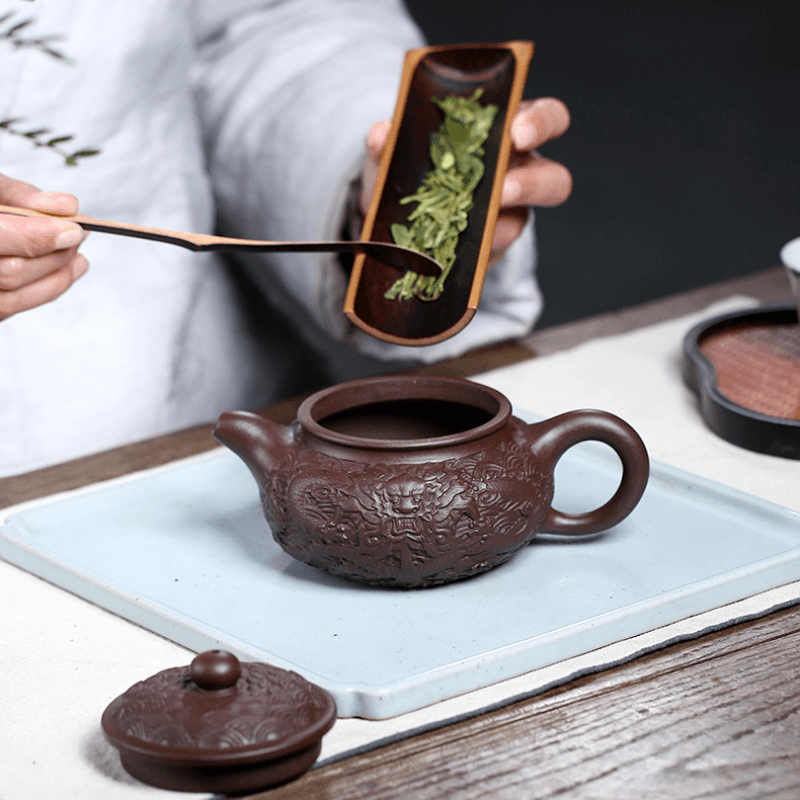 Yixing Zisha Teapot [Dragon Antique] (Zi Ni - 310ml) - YIQIN TEA HOUSE | yiqinteahouse.com | >300ml, new arrival, teapot, teaware, zisha teapot