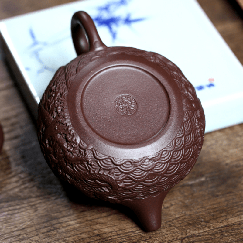 Yixing Zisha Teapot [Dragon Antique] (Zi Ni - 310ml) - YIQIN TEA HOUSE | yiqinteahouse.com | >300ml, new arrival, teapot, teaware, zisha teapot