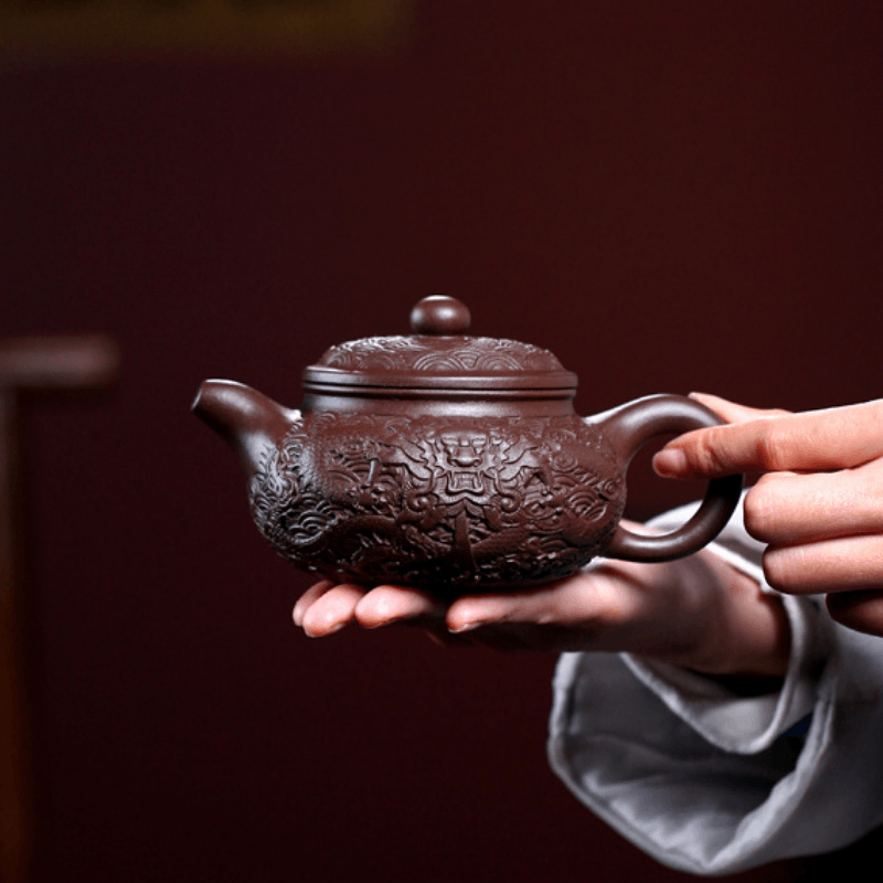 Yixing Zisha Teapot [Dragon Antique] (Zi Ni - 310ml) - YIQIN TEA HOUSE | yiqinteahouse.com | >300ml, new arrival, teapot, teaware, zisha teapot