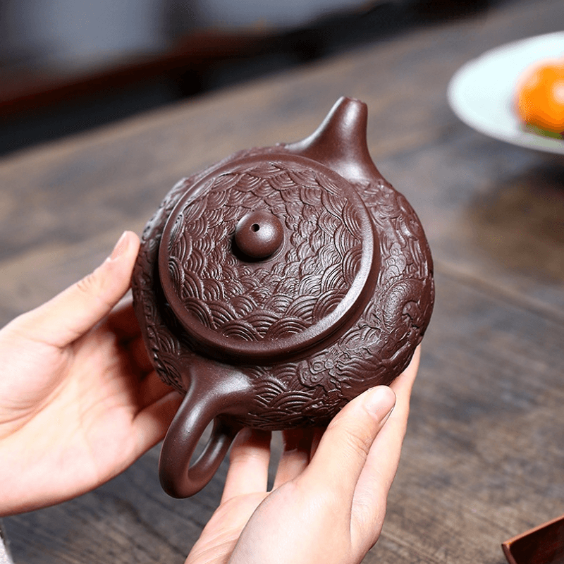 Yixing Zisha Teapot [Dragon Antique] (Zi Ni - 310ml) - YIQIN TEA HOUSE | yiqinteahouse.com | >300ml, new arrival, teapot, teaware, zisha teapot