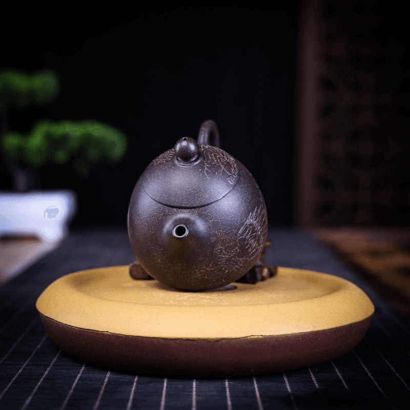 Yixing Zisha Teapot [Dragon Egg] (Hei Jin Sha - 170ml) - YIQIN TEA HOUSE | yiqinteahouse.com | <200ml, teapot, teaware, zisha teapot