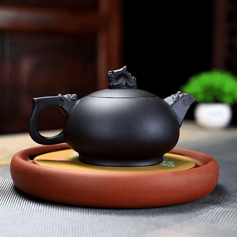 Yixing Zisha Teapot [Dragon] (Hei Ni - 280ml) - YIQIN TEA HOUSE | yiqinteahouse.com | 200-300ml, teapot, teaware, zisha teapot