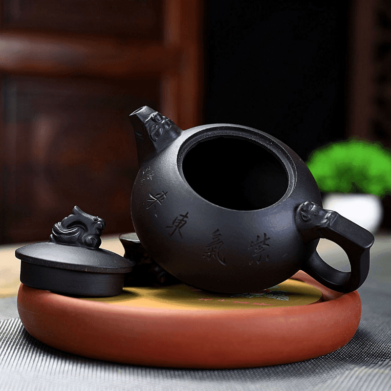 Yixing Zisha Teapot [Dragon] (Hei Ni - 280ml) - YIQIN TEA HOUSE | yiqinteahouse.com | 200-300ml, teapot, teaware, zisha teapot