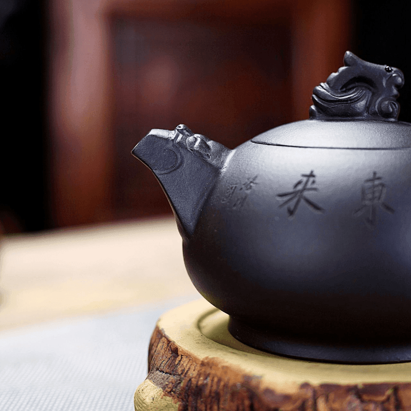 Yixing Zisha Teapot [Dragon] (Hei Ni - 280ml) - YIQIN TEA HOUSE | yiqinteahouse.com | 200-300ml, teapot, teaware, zisha teapot