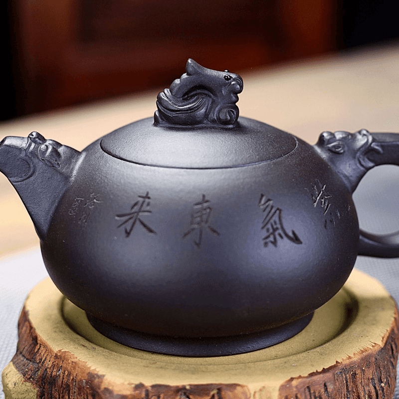 Yixing Zisha Teapot [Dragon] (Hei Ni - 280ml) - YIQIN TEA HOUSE | yiqinteahouse.com | 200-300ml, teapot, teaware, zisha teapot