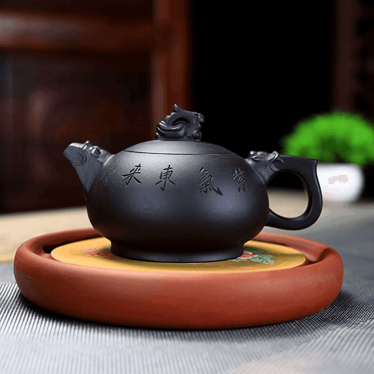 Yixing Zisha Teapot [Dragon] (Hei Ni - 280ml) - YIQIN TEA HOUSE | yiqinteahouse.com | 200-300ml, teapot, teaware, zisha teapot