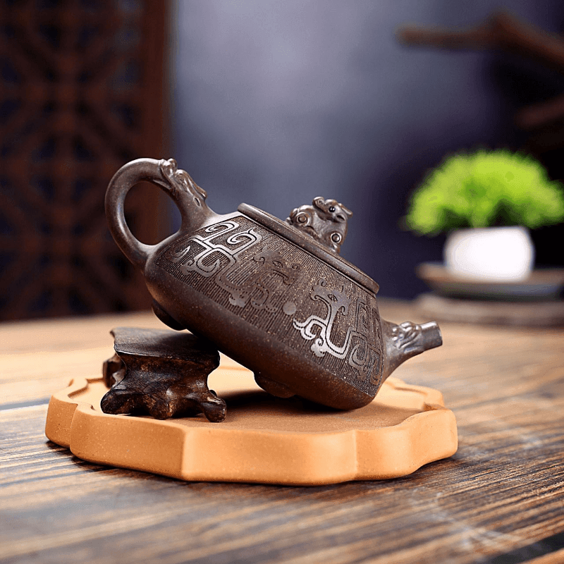 Yixing Zisha Teapot [Dragon Shi Piao] (Gu Tong Ni - 300ml) - YIQIN TEA HOUSE | yiqinteahouse.com | 200-300ml, new arrival, teapot, teaware, zisha teapot