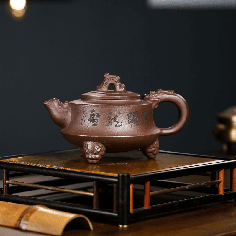 Yixing Zisha Teapot [Dragon Tripod] (Zi Ni - 290ml) - YIQIN TEA HOUSE | yiqinteahouse.com | 200-300ml, teapot, teaware, zisha teapot