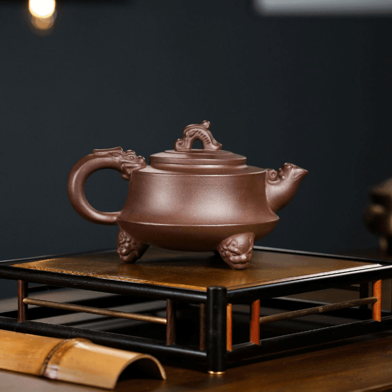 Yixing Zisha Teapot [Dragon Tripod] (Zi Ni - 290ml) - YIQIN TEA HOUSE | yiqinteahouse.com | 200-300ml, teapot, teaware, zisha teapot