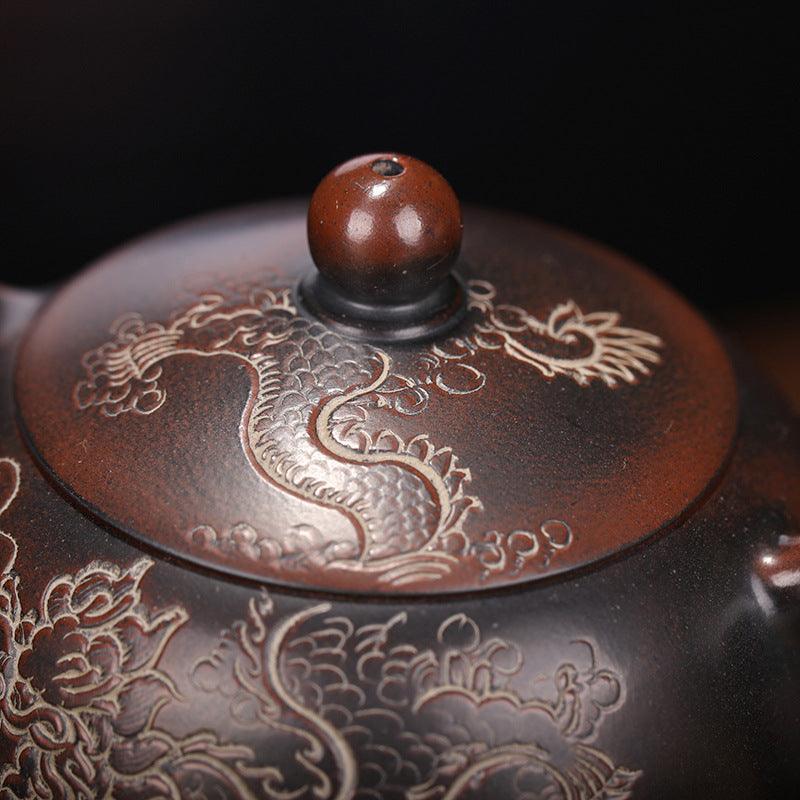 Yixing Zisha Teapot [Dragon Xishi] (Qinzhou Ni - 200ml) - YIQIN TEA HOUSE | yiqinteahouse.com | 200-300ml, teapot, teaware, zisha teapot