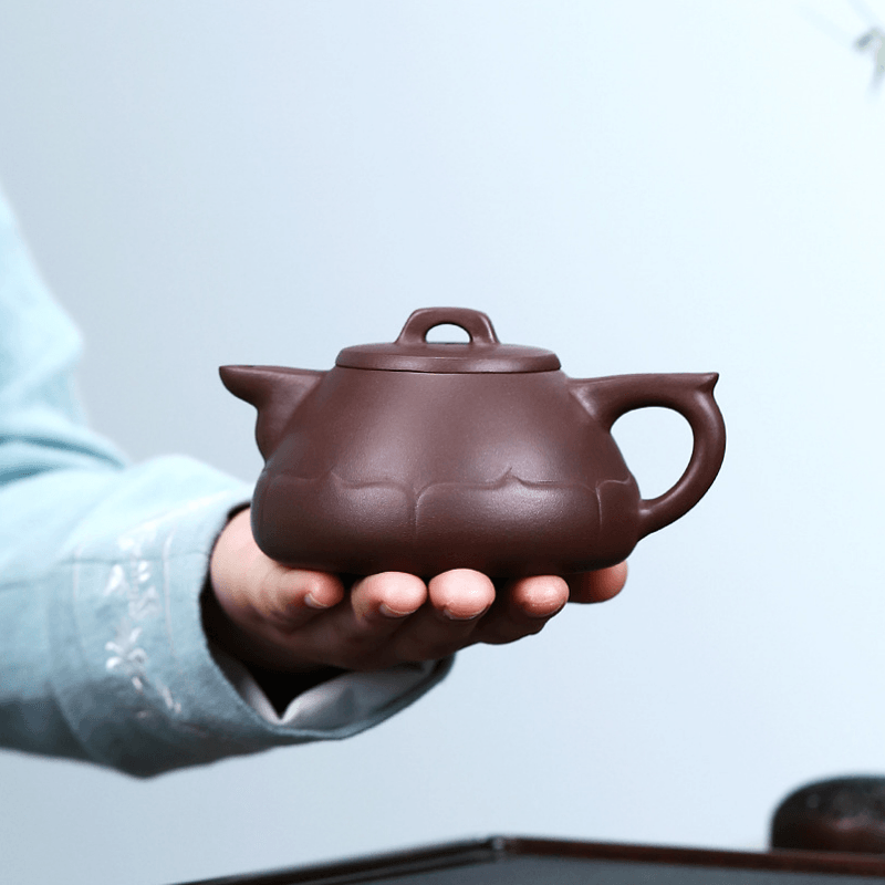 Yixing Zisha Teapot [Fan Lian] (Zi Ni - 220ml) - YIQIN TEA HOUSE | yiqinteahouse.com | 200-300ml, new arrival, teapot, teaware, zisha teapot