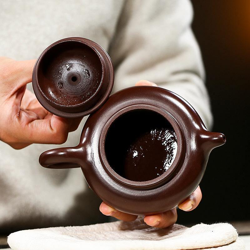 Yixing Zisha Teapot [Fanggu Pot] (Zi Zhu Ni - 240ml) - YIQIN TEA HOUSE | yiqinteahouse.com | 200-300ml, teapot, teaware, zisha teapot