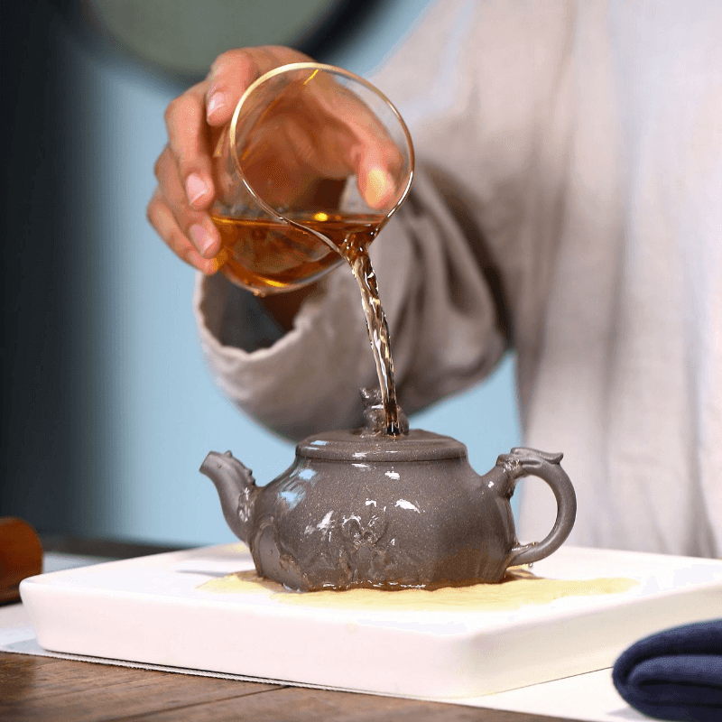 Yixing Zisha Teapot [Flame Pot] (Qinghui Ni - 200ml) - YIQIN TEA HOUSE | yiqinteahouse.com | 200-300ml, teapot, teaware, zisha teapot