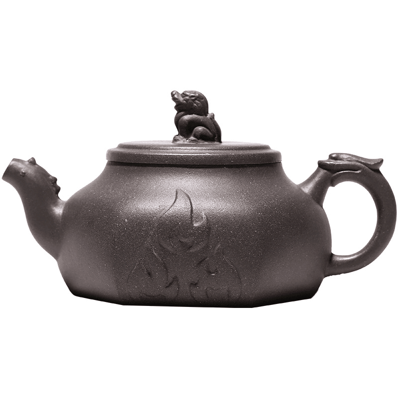 Yixing Zisha Teapot [Flame Pot] (Qinghui Ni - 200ml) - YIQIN TEA HOUSE | yiqinteahouse.com | 200-300ml, teapot, teaware, zisha teapot