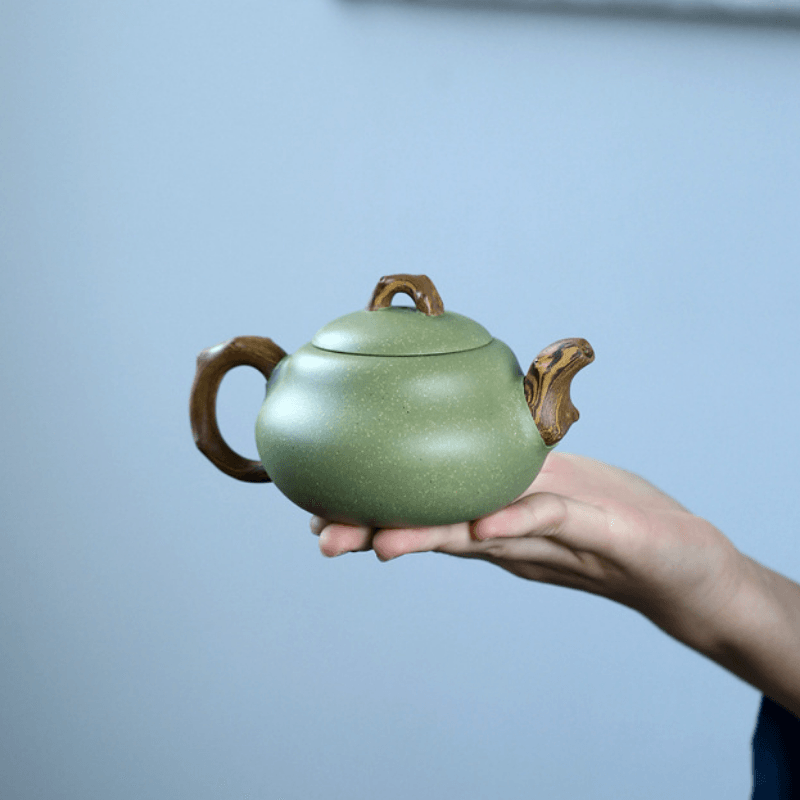 Yixing Zisha Teapot [Gourd] (Douqing Sha/Jiao Ni - 240ml) - YIQIN TEA HOUSE | yiqinteahouse.com | 200-300ml, new arrival, teapot, teaware, zisha teapot