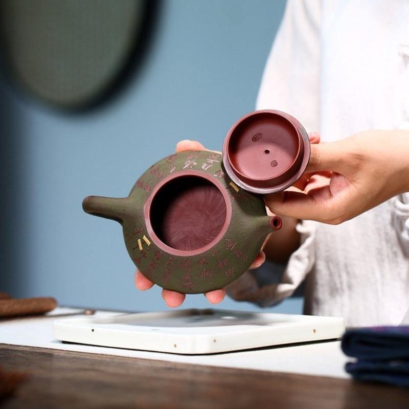 Yixing Zisha Teapot [Gu Shi Piao] (Dahongpao/lu ni - 170ml) - YIQIN TEA HOUSE | yiqinteahouse.com | <200ml, teapot, teapot hot picks, teaware, zisha teapot