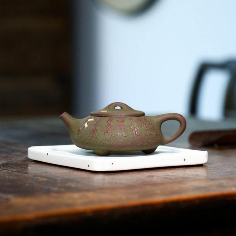 Yixing Purple Clay Teapot [Ancient Shi Piao] | 宜兴紫砂壶 原矿大红袍 [古石瓢] - YIQIN TEA HOUSE 一沁茶舍 | yiqinteahouse.com