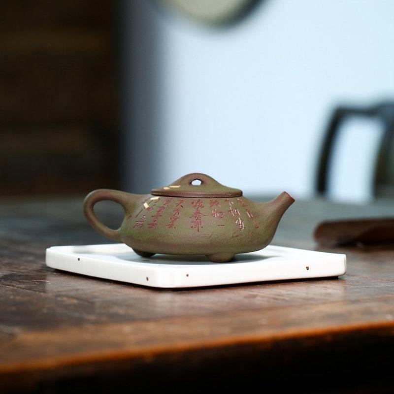 Yixing Purple Clay Teapot [Ancient Shi Piao] | 宜兴紫砂壶 原矿大红袍 [古石瓢] - YIQIN TEA HOUSE 一沁茶舍 | yiqinteahouse.com