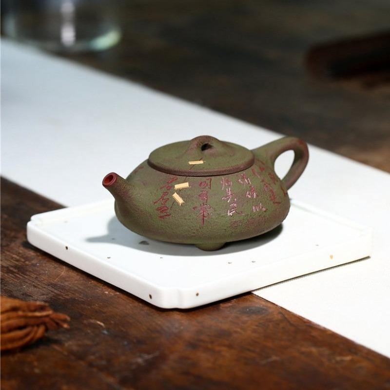 Yixing Zisha Teapot [Gu Shi Piao] (Dahongpao/lu ni - 170ml) - YIQIN TEA HOUSE | yiqinteahouse.com | <200ml, teapot, teapot hot picks, teaware, zisha teapot