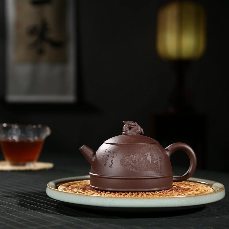 Yixing Zisha Teapot [Half Moon] (Zi Ni - 300ml) - YIQIN TEA HOUSE | yiqinteahouse.com | 200-300ml, teapot, teaware, zisha teapot